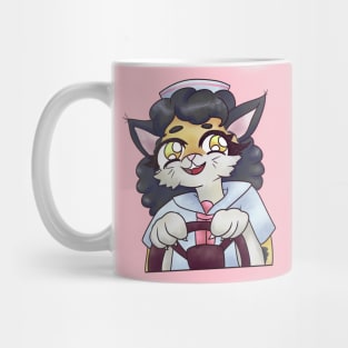 Cute Calico Cat Driving Design Mug